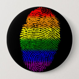 Rainbow Fingerprint LGBT Pride pin knop Ronde Button 4,0 Cm