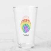 Rainbow Fingerprint Monogram Glas (Achterkant)