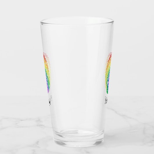 Rainbow Fingerprint Monogram Glas (Rechts)
