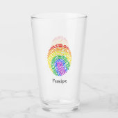Rainbow Fingerprint Monogram Glas (Voorkant)