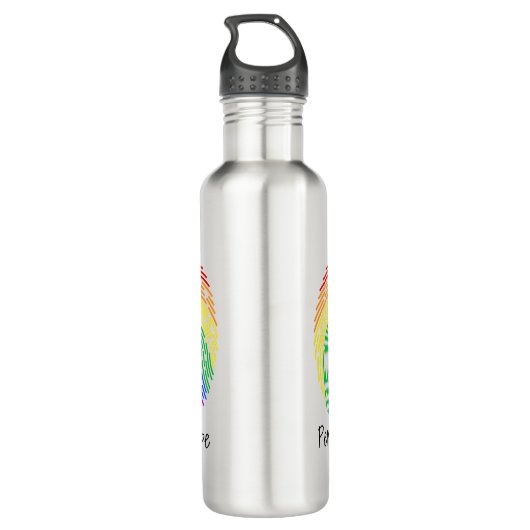Rainbow Fingerprint Monogram Waterfles (Achterkant)