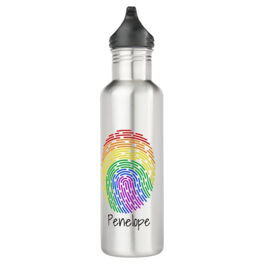 Rainbow Fingerprint Monogram Waterfles (Rechts)
