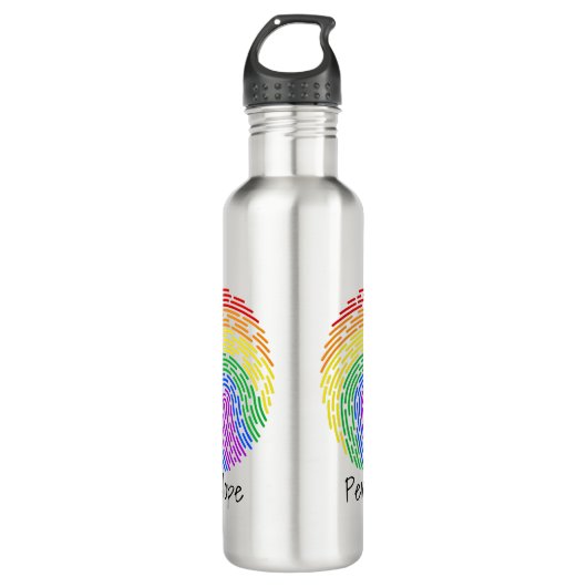 Rainbow Fingerprint Monogram Waterfles (Voorkant)