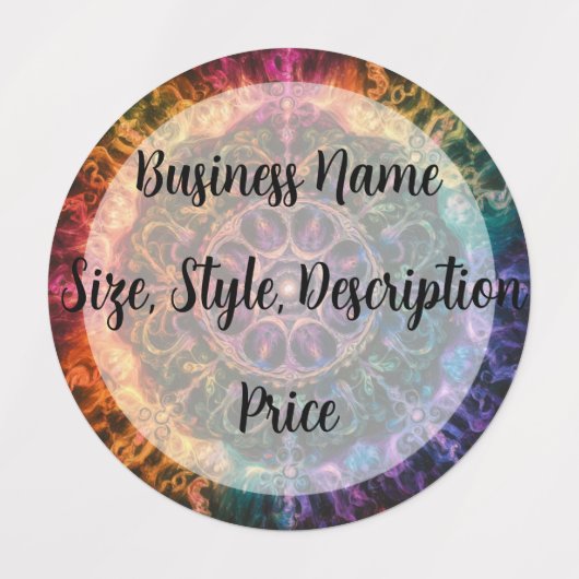 Rainbow Fire Abstract kunstontwerp Labels (Design 1)