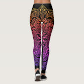 Rainbow Fire Mandala Flower Leggings (Achterkant)