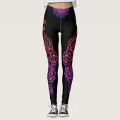 Rainbow Fire Mandala Flower Leggings (Voorkant)