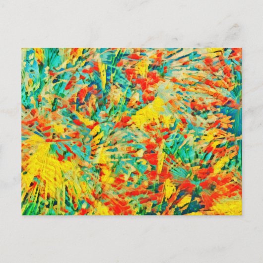 Rainbow Fireworks Celebration Art Abstract Feestdagenkaart (Voorkant)