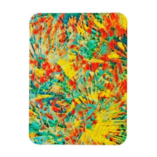 Rainbow Fireworks Celebration Art Abstract Magneet (Verticaal)