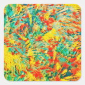 Rainbow Fireworks Celebration Art Abstract Vierkante Sticker (Voorkant)