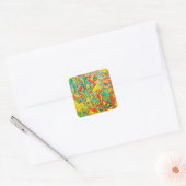 Rainbow Fireworks Celebration Art Abstract Vierkante Sticker (Envelop)