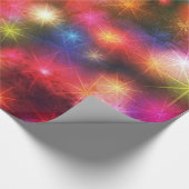 Rainbow Fireworks Colorful Festive-kerststerren Cadeaupapier (Hoek)