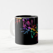 Rainbow Fireworks Print Tweekleurige Koffiemok (Voorkant links)