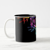 Rainbow Fireworks Print Tweekleurige Koffiemok (Links)