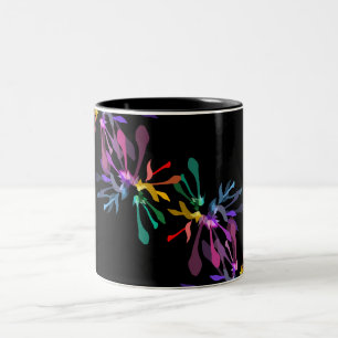 Rainbow Fireworks Print Tweekleurige Koffiemok