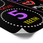 Rainbow First Birthday chalkboard, eerste 2e bord Poster (Hoek)