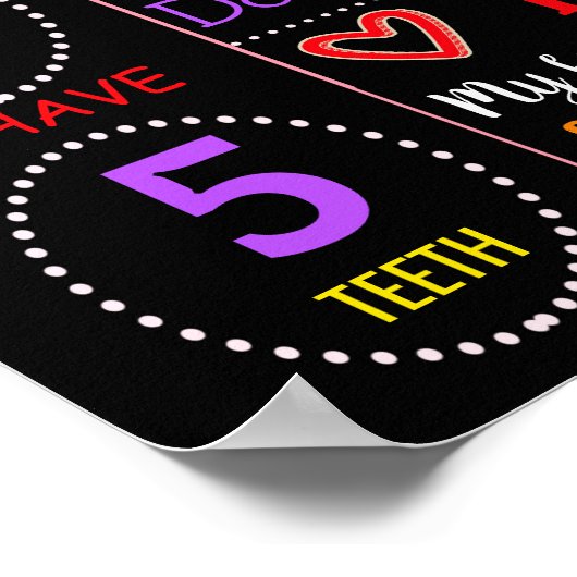 Rainbow First Birthday chalkboard, eerste 2e bord Poster (Hoek)