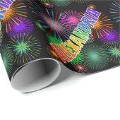 Rainbow First Name "ALEXANDRIA" + Fireworks Cadeaupapier (Rol Hoek)