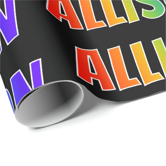 Rainbow First Name "ALLISON" (Voornaam voor regenb Cadeaupapier (Rol Hoek)