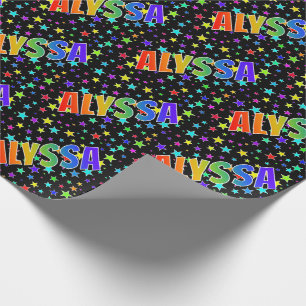 Rainbow First Name "ALYSSA" + sterren Cadeaupapier