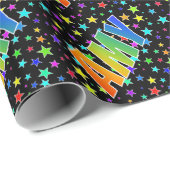 Rainbow First Name "AMY" + sterren Cadeaupapier (Rol Hoek)