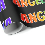 Rainbow First Name "ANGELINA"; Fun & kleurrijk Cadeaupapier (Rol Hoek)