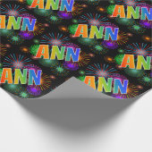 Rainbow First Name "ANN" + Fireworks Cadeaupapier (Hoek)