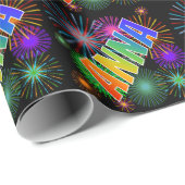 Rainbow First Name "ANNA" + Fireworks Cadeaupapier