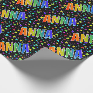 Rainbow First Name "ANNA" + sterren Cadeaupapier