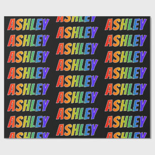 Rainbow First Name "ASHLEY"; Fun & kleurrijk Cadeaupapier