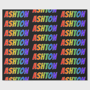 Rainbow First Name "ASHTON" (Voornaam van de regen Cadeaupapier