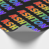 Rainbow First Name "ASHTON" (Voornaam van de regen Cadeaupapier (Hoek)