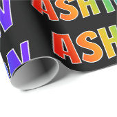 Rainbow First Name "ASHTON" (Voornaam van de regen Cadeaupapier (Rol Hoek)