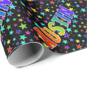 Rainbow First Name "AUSTIN" + sterren Cadeaupapier (Rol Hoek)