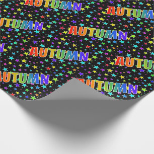 Rainbow First Name "AUTUMN" + sterren Cadeaupapier