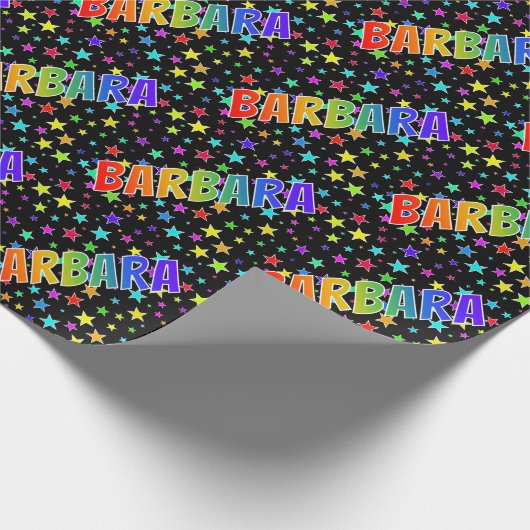 Rainbow First Name "BARBARA" + sterren Cadeaupapier (Hoek)