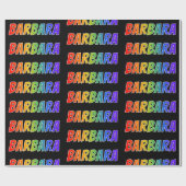 Rainbow First Name "BARBARA"; vun & kleurrijk Cadeaupapier (Vlak)