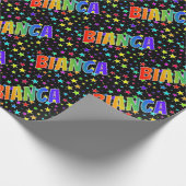 Rainbow First Name "BIANCA" + sterren Cadeaupapier (Hoek)