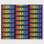 Rainbow First Name "BIANCA" (Voornaam regenboogvaa Cadeaupapier (Vlak)