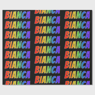 Rainbow First Name "BIANCA" (Voornaam regenboogvaa Cadeaupapier