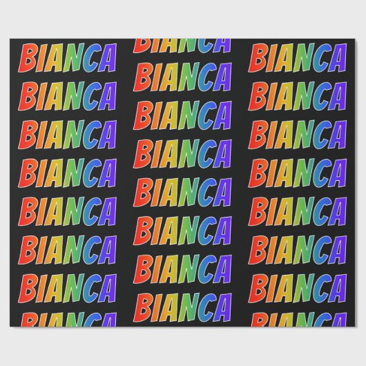 Rainbow First Name "BIANCA" (Voornaam regenboogvaa Cadeaupapier (Vlak)