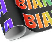 Rainbow First Name "BIANCA" (Voornaam regenboogvaa Cadeaupapier (Rol Hoek)
