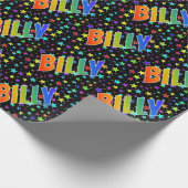 Rainbow First Name "BILLY" + sterren Cadeaupapier (Hoek)