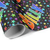 Rainbow First Name "BILLY" + sterren Cadeaupapier (Rol Hoek)