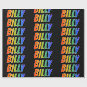 Rainbow First Name "BILLY" (Voornaam regenboogvaar Cadeaupapier (Vlak)