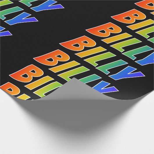 Rainbow First Name "BILLY" (Voornaam regenboogvaar Cadeaupapier (Hoek)