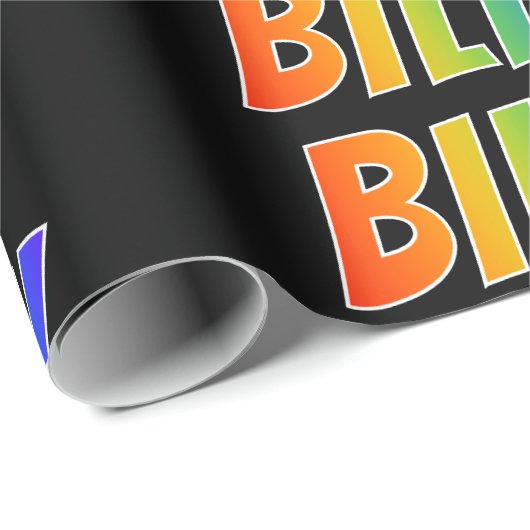 Rainbow First Name "BILLY" (Voornaam regenboogvaar Cadeaupapier (Rol Hoek)