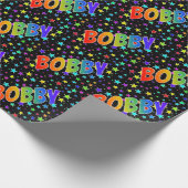 Rainbow First Name "BOBBY" + sterren Cadeaupapier (Hoek)
