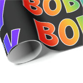 Rainbow First Name "BOBBY"; vun & kleurrijk Cadeaupapier (Rol Hoek)