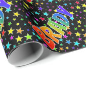 Rainbow First Name "BRADY" + sterren Cadeaupapier (Rol Hoek)