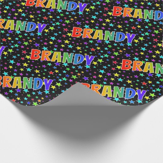 Rainbow First Name "BRANDY" + sterren Cadeaupapier (Hoek)